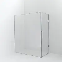 Balmani Modular inloopdouche met deur: 170 x 200 cm met deur 90 cm, Helder glas met coating, Mat witte profielen