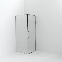 Balmani Modular inloopdouche met deur: 90 x 200 cm met deur 80 cm, Helder glas met coating, Brushed CoolMetal profielen
