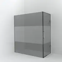 Balmani Modular inloopdouche met deur: 180 x 200 cm met deur 90 cm, Rookglas met matte strook, Hoogglans chroom profielen