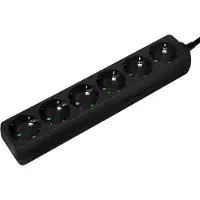 Logilink LPS238B Stekkerdoos Zwart Randaarde stekker 1 stuk(s)