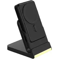 Exogio Folding 5-in-1 Wireless Charging Power Stand with Magnetic Charging, for 16 Pro and Watch Ultra 8 Black
