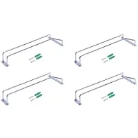 Exogio 4X Glass Wine Champagne Cup Hangers Rack Holder with Screws (Silver)