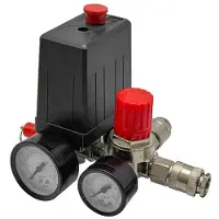 Jojomino Drukschakelaar Luchtcompressor Drukschakelaar Luchtcompressor Regelklepregelaar met Meters Luchtcompressorklep