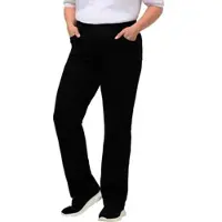 Ulla Popken - Dames - Jeans Mandy recht 5-pocketmodel comfortabele tailleband - Klassiek zwart - Maat 25