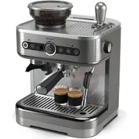 Philips Barista Brew, PSA3218/01 - Semi-automatische espressomachine, 15 bar, verse bonen, 58 mm filterdrager, roestvrijstalen melkkan, Americano-knop, 1350 W - Grijs