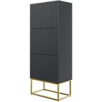 NADUVI Collection Schoenenkast Vesper | mdf zwart 50x125x30 cm schoenenkasten | NADUVI
