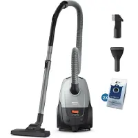 Philips 2000-Serie Stofzuiger met Zak - 800 W - Compact & Lichtgewicht - HEPA-filtersysteem - 9 meter bereik - Meubelmondstuk - Inclusief S-Bags - (XD2142/12)