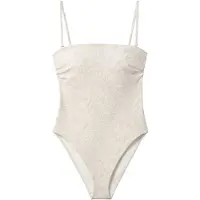 Calvin Klein Strapless One Piece Stippled Skin W Tofu Maat: M | Badpakken Outlet | Dames | Beige