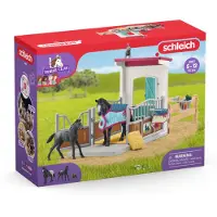 Schleich Horse box with mare and foal. box with 34 elements included including 2 horses. figurine box for