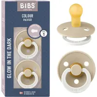 BIBS Colour Glow Fopspeen - 0-6 mnd - 2-pack - Rond - Vanilla