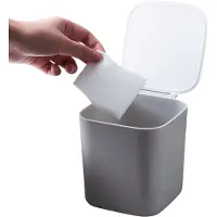 VHV - Mini Prullenbak Bureau - Kleine Bureauprullenbak van Kunststof - Grijs - Voor Papier, Kaptafel en Werkplek