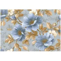 WALLARENA - Behang 400x280 cm - Fotobehang - Vliesbehang - gouden glamour bloemen - voor slaapkamer en woonkamer - halfmatte afwerking - goud