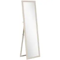 HOMCOM -Volledige spiegel-Gehard glas-50x4x160 cm-Wit