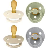 BIBS Colour Fopspeen - 6-18 mdn - 4-pack - Symmetrisch - Ivory/Sage/Vanilla/Cloud