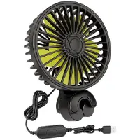 LONGZIMING -Auto Ventilator - Auto Koelventilator - USB Ventilator - 360 Graden Draaibaar - 90 Grad Kantelbaar - Borstelloze Motor - Stilvol Design - Veilig Zonder Accu - 1 Stuk