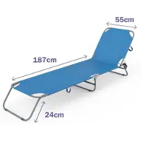 Marbueno Summer 10022x2 187x55x24 Cm Folding Sunbed Blauw
