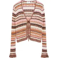 Comma Gebreid vest beige / oranje / zwart / wit