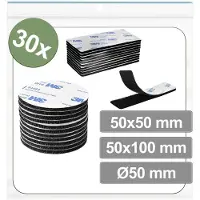 Quadrios 25CA668 Klittenband punten Om vast te plakken Haak- en lusdeel (Ø x l) 50 mm x 50 mm Zwart 30 stuk(s)