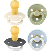 BIBS Colour Fopspeen - 18-48 mnd - 4-pack - Ivory/Sage/Iron Glow/Baby Blue Glow