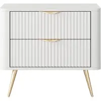 Vente-unique Nachtkastje - 2 lades - Wit en goud - ELONARIA