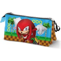 KARACTERMANIA - Sonic The Hedgehog - SEGA Knuckles Run Triple Etui - Potloden Etui - Pennenetui