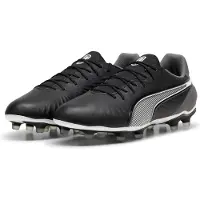 Puma King Match Gras / Kunstgras Voetbalschoenen (MG) Zwart Wit Grijs