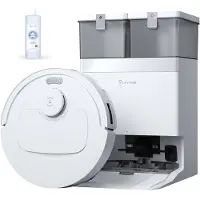 Ecovacs DEEBOT T30e OMNI Robotstofzuiger met dweilfunctie- 25.000 Pa- OZMO Turbo 2.0 dweilen- ZeroTangle 3.0 anti-klit-Triple-V-hoofdborstel- Omni-station-Wit–1000ml Schoonmaakmiddel