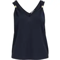 We fashion - Dames top met gouden accenten - Curve - Regular fit - Donkerblauw - LENZING ECOVERO viscose - Plus Size Maat: 52