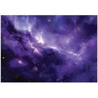 WALLARENA - Behang 150x105 cm - Fotobehang - Vliesbehang - paarse ruimte met sterren - voor kinderkamer - halfmatte afwerking - paars