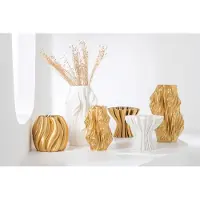 J-Line Vase 3d printing irregular porcelain gold colored