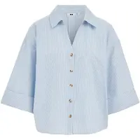 We fashion - Dames gestreepte blouse - Regular fit - Blauw - Katoen - Maat: XL