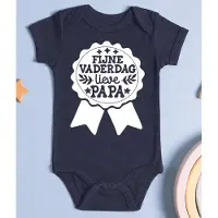 Babybugz Baby Rompertje Vaderdag – Fijne Vaderdag Lieve Papa – Donkerblauw Romper met Print – 6 tot 12 maanden