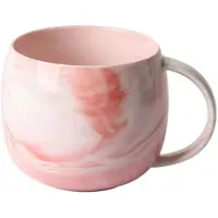 JeiibrZui Marmer Look Keramiek Mok - 300ml - 1 Stuks - Roze - Robuuste Koffiebekers voor Kantoor en Thuis - Ideaal Cadeau voor Verjaardag