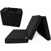 Odol-Plusz Campingmatras 80x200x10 cm H3 Zwart - Opvouwbaar Vouwmatras, Logeermatras, Gastenmatras, 3-delig met Draagtas - ODOL