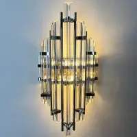 Bamyum Champion Indoor Wandlamp Gemaakt van Metaal (Chroomkleur) en Glas in 25 x 45 cm Lamp Woonkamer Vintage Decoratie voor Alle Kamers Wandlamp Indoor Wanddecoratie Modern