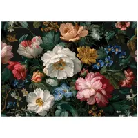 WALLARENA - Behang 350x250 cm - Fotobehang - Vliesbehang - natuurlijke bloemen en bladeren - voor slaapkamer en woonkamer - halfmatte afwerking
