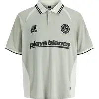 Jack & jones Junior Shirt 'Club Ribbed Football' lichtgrijs / mintgroen / zwart