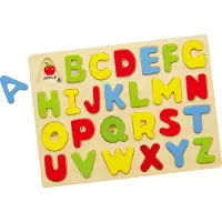 Vigatoys Alfabet Houten Puzzel met Onderlegger - Educatief Speelgoed