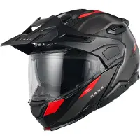 NEXX X.Lifecountry Terra Carbon Mat Grijs Rood Systeemhelm Maat XL