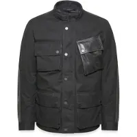 Belstaff Trackmaster Zwarte Waterdichte Gewaxte Jas Maat XL
