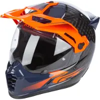 KLIM Krios Pro ECE/DOT Echo, avonturenhelm ,Carbon/Zwart/Donkerblauw/Oranje ,M