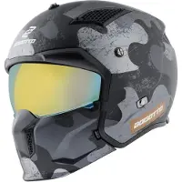 Bogotto Radic Camo 22.06 Mat Zwart Motorhelm Maat S