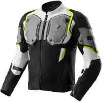 Rebelhorn Borg 2, waterdichte motorfietsjas, textiel, zwart/grijs/geel, maat 3XL