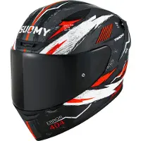 Suomy Track-1 404 helm, model 2023, grijs/zwart/rood, maat XS (53/54)