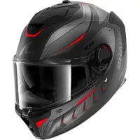 Sharkk Spartan GT Pro Carbon Mekarium, integraalhelm ,Mat Zwart/Donkergrijs/Rood ,XL