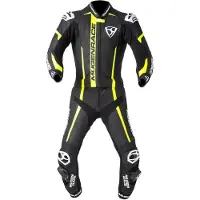 MUGENRACE Mucho Zwart Wit Neon Geel 2-Delig Motorpak Maat 50
