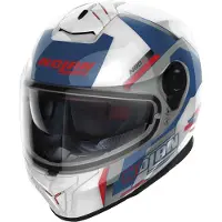 Nolan Gevraagd: N80-8 helm met N-Com systeem, blauw/rood/wit, maat XXS (54)