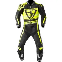 MUGENRACE RC-Max Due Zwart Wit Neon Geel Geperforeerd 2-Delig Motorpak Maat 56