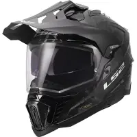 LS2 MX701 Explorer Carbon Forged, avonturenhelm ,zwart/donkergrijs ,S