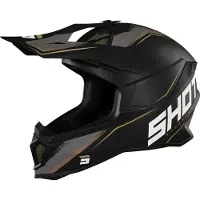 Shot Lite Prism Zwart Goud Mat Crosshelm Maat S